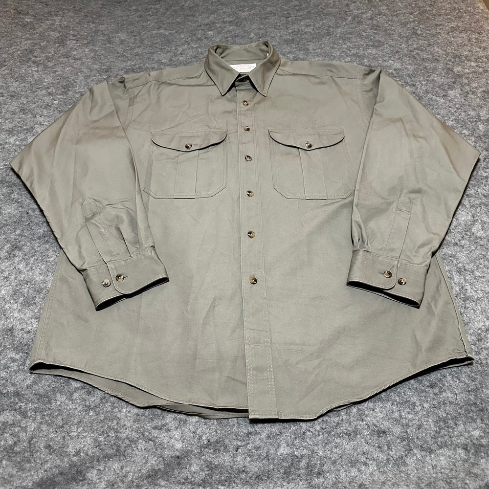 C.C. Filson Work Shirt Mens L Green USA Made Y2K Utility Chore Pockets - Picture 2 of 13